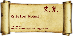 Kriston Noémi névjegykártya